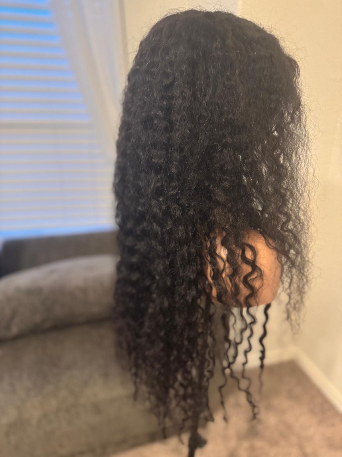 Wave long wig human hair