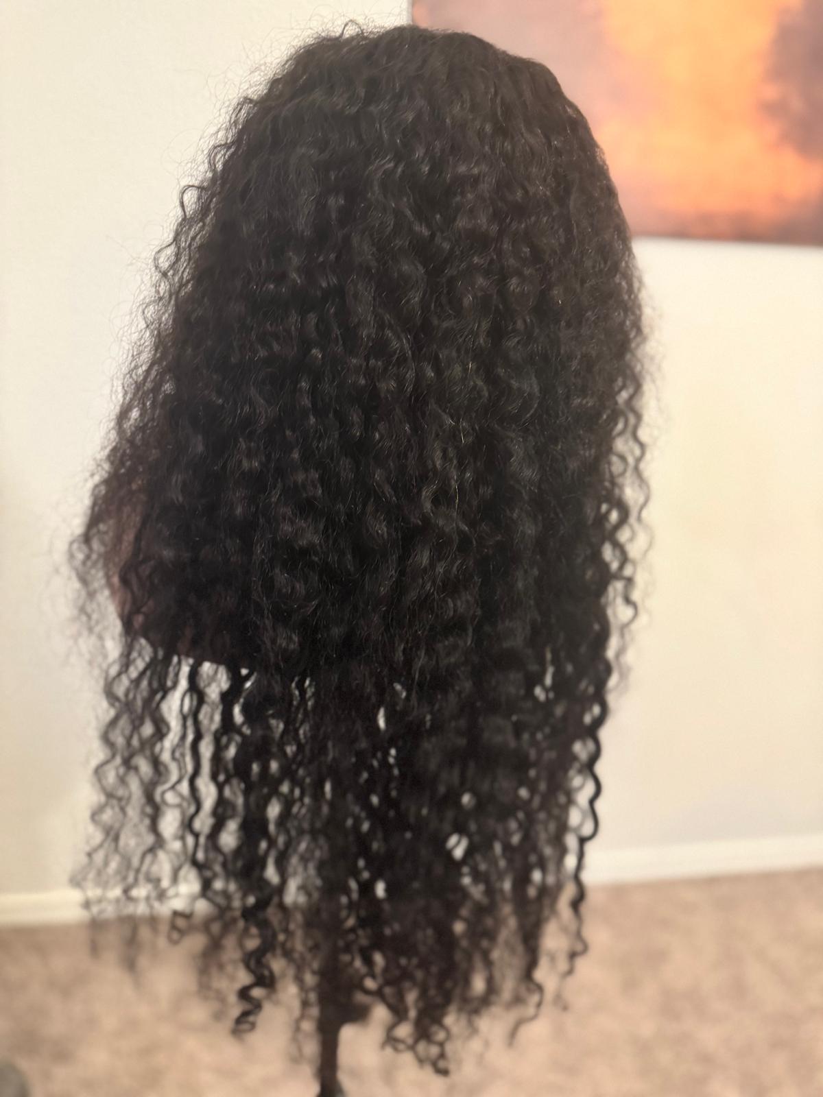 Wave long wig human hair