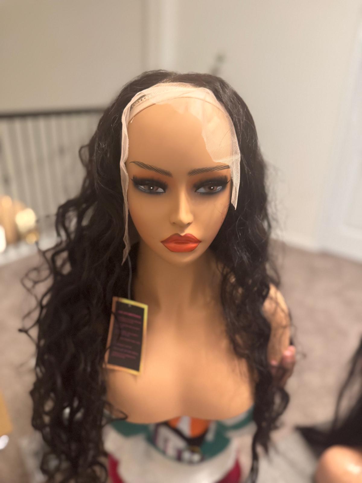 Wave long wig human hair