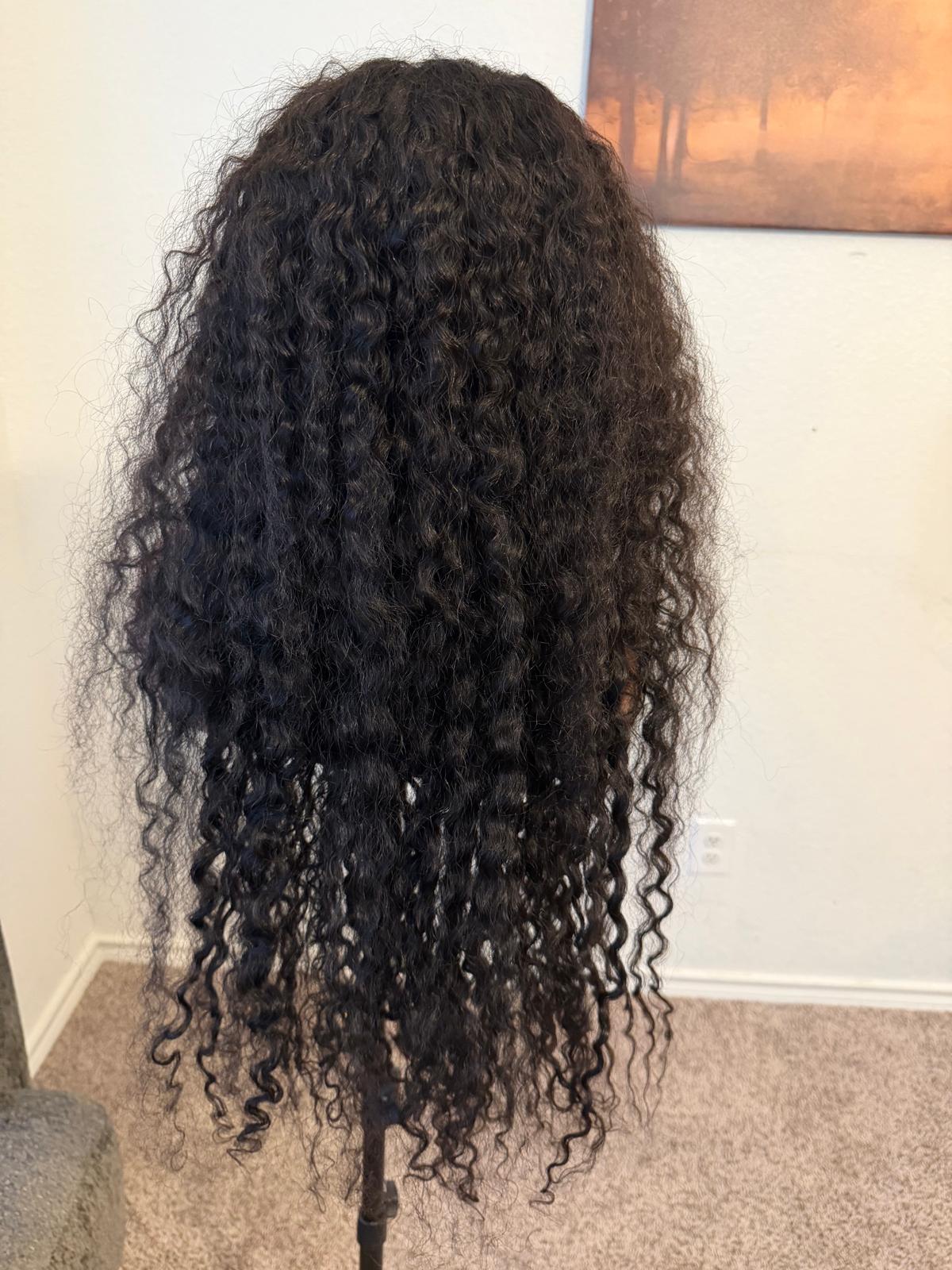 Wave long wig human hair