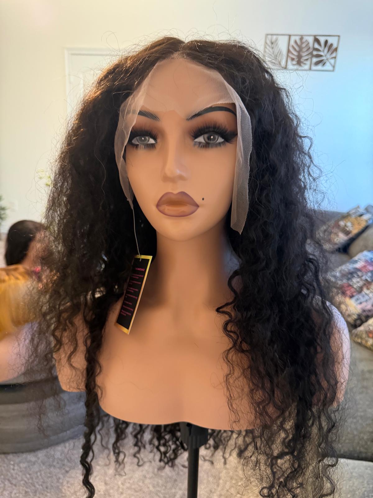 Wave long wig human hair