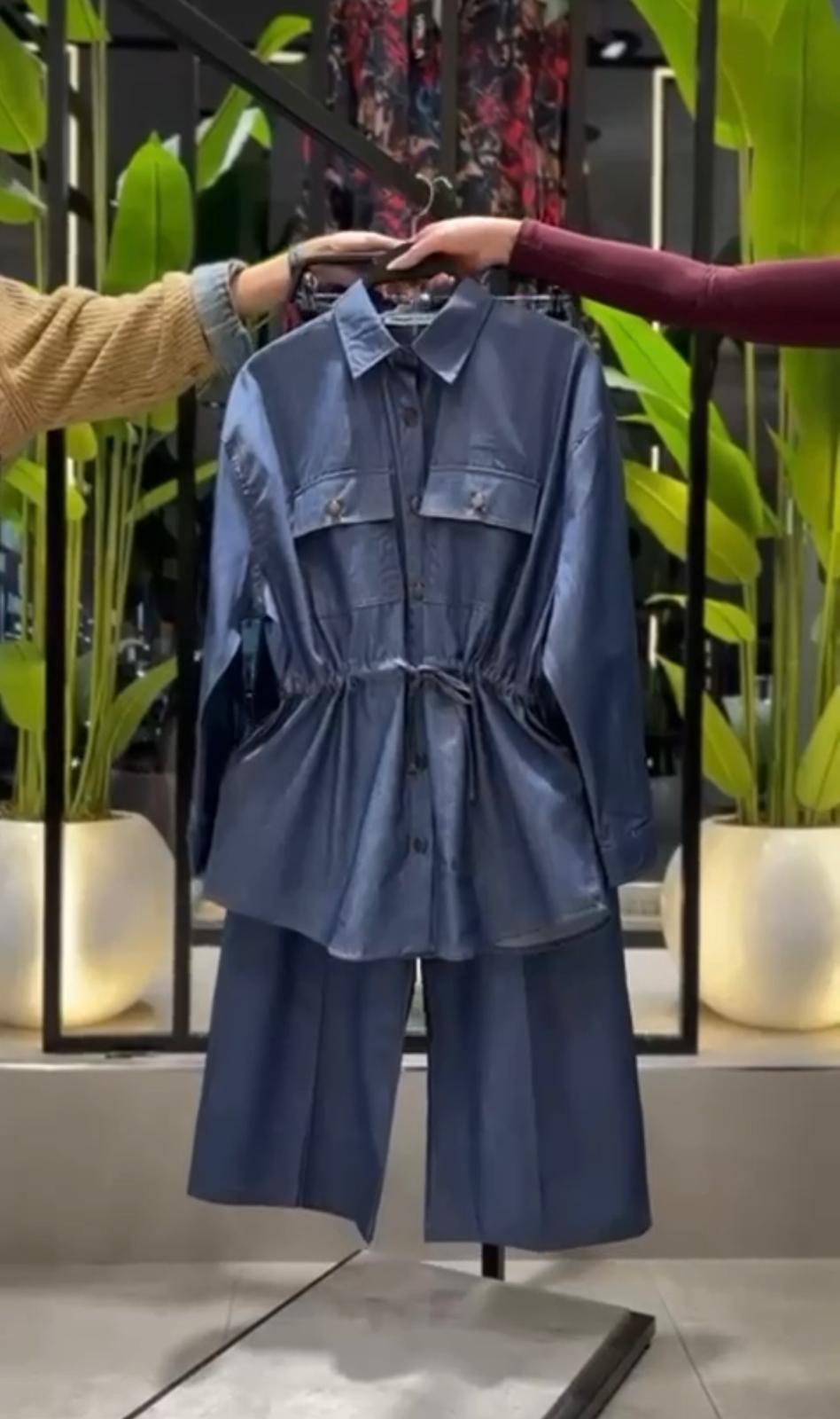 Blue Shirt and Pants Set